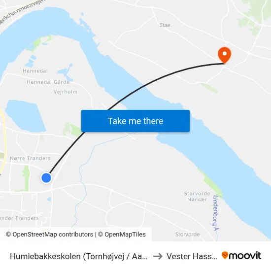 Humlebakkeskolen (Tornhøjvej / Aalborg) to Vester Hassing map