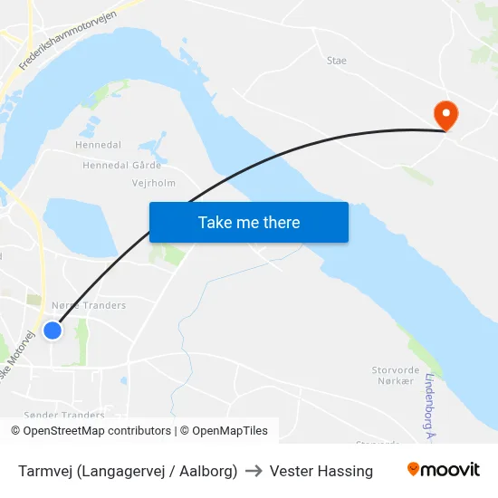 Tarmvej (Langagervej / Aalborg) to Vester Hassing map