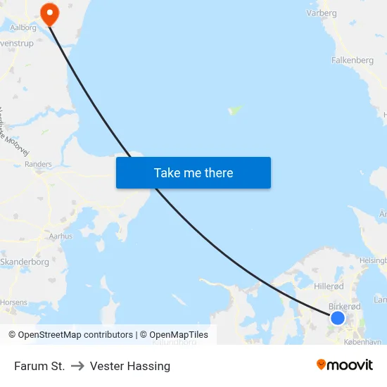 Farum St. to Vester Hassing map
