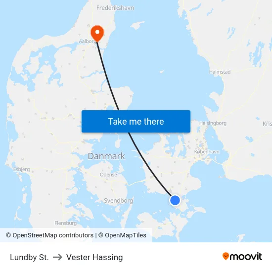 Lundby St. to Vester Hassing map