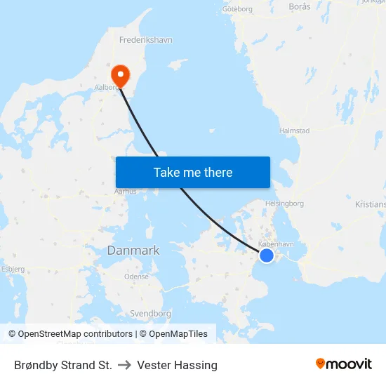 Brøndby Strand St. to Vester Hassing map