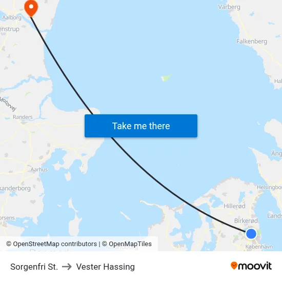 Sorgenfri St. to Vester Hassing map