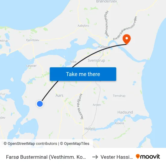 Farsø Busterminal (Vesthimm. Komm.) to Vester Hassing map