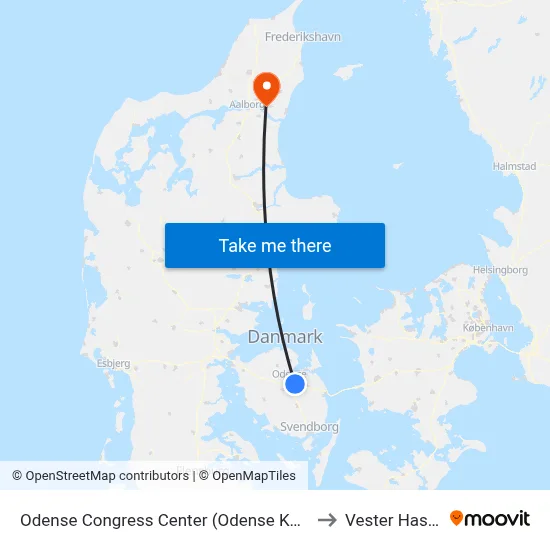 Odense Congress Center (Odense Kommune) to Vester Hassing map