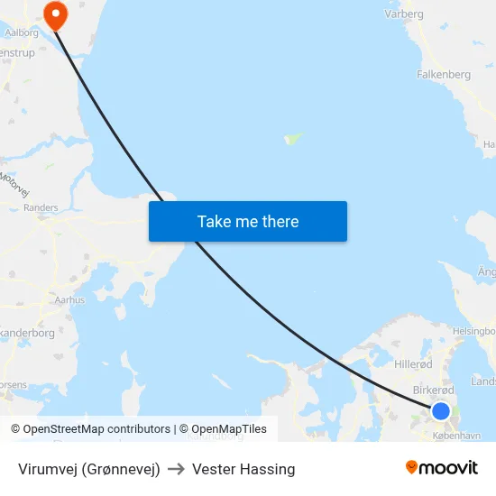Virumvej (Grønnevej) to Vester Hassing map