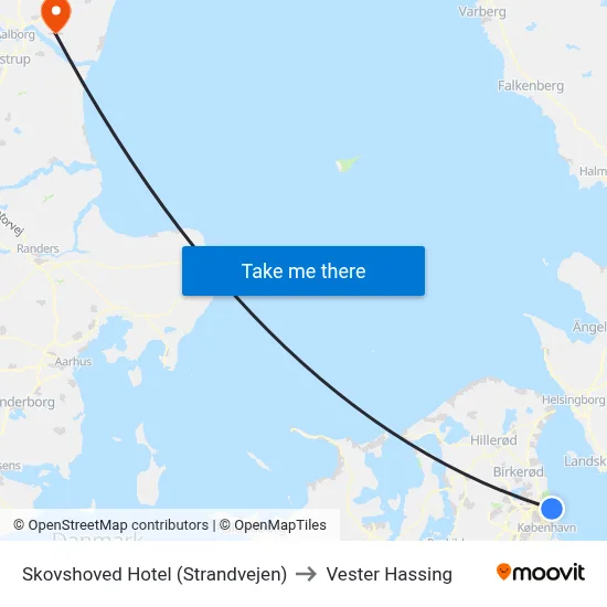 Skovshoved Hotel (Strandvejen) to Vester Hassing map