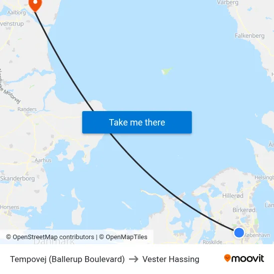 Tempovej (Ballerup Boulevard) to Vester Hassing map