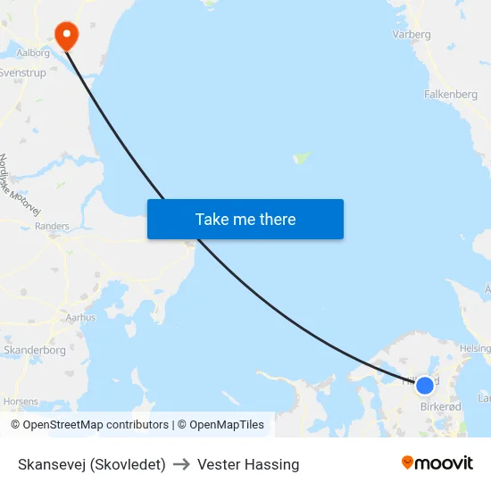Skansevej (Skovledet) to Vester Hassing map