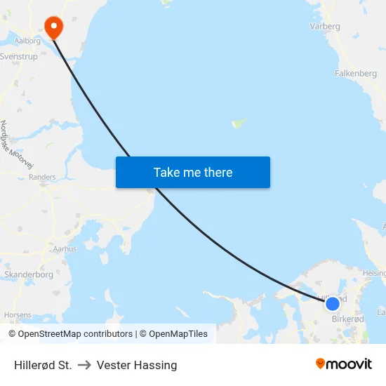Hillerød St. to Vester Hassing map