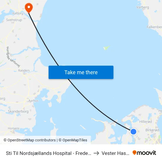 Sti Til Nordsjællands Hospital - Frederikssund to Vester Hassing map