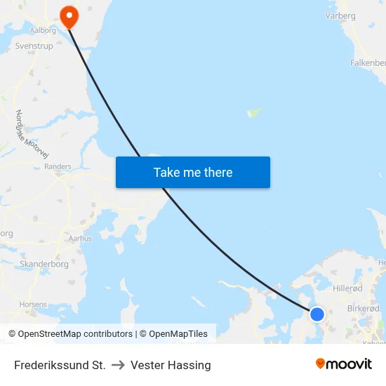 Frederikssund St. to Vester Hassing map
