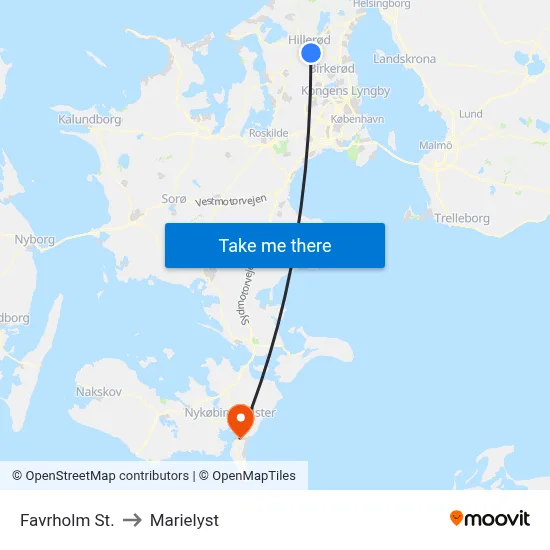 Favrholm St. to Marielyst map