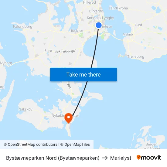 Bystævneparken Nord (Bystævneparken) to Marielyst map