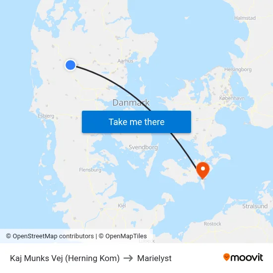 Kaj Munks Vej (Herning Kom) to Marielyst map
