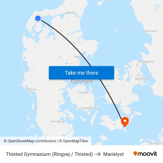 Thisted Gymnasium (Ringvej / Thisted) to Marielyst map