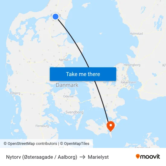 Nytorv (Østeraagade / Aalborg) to Marielyst map