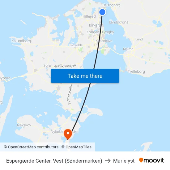 Espergærde Center, Vest (Søndermarken) to Marielyst map