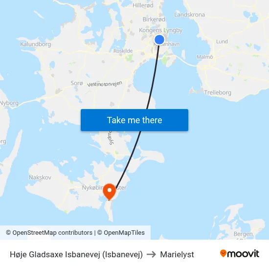 Høje Gladsaxe Isbanevej (Isbanevej) to Marielyst map