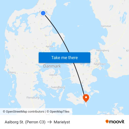 Aalborg St. (Perron C3) to Marielyst map