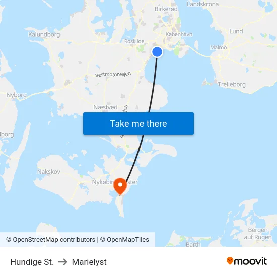 Hundige St. to Marielyst map