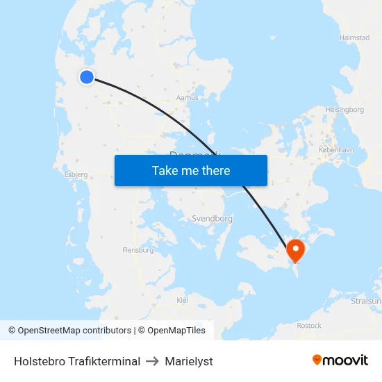Holstebro Trafikterminal to Marielyst map