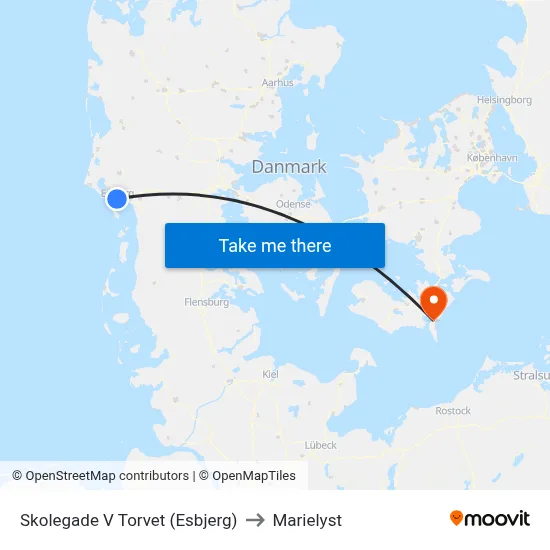 Skolegade V Torvet (Esbjerg) to Marielyst map
