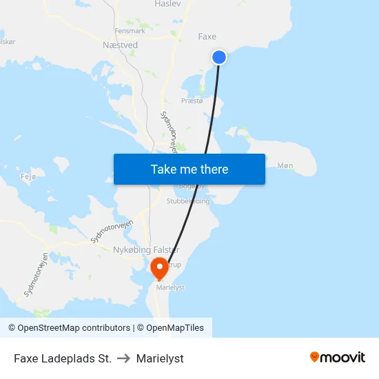 Faxe Ladeplads St. to Marielyst map