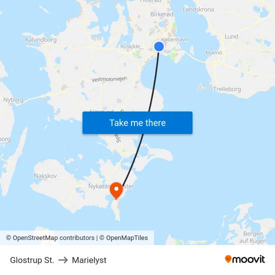 Glostrup St. to Marielyst map