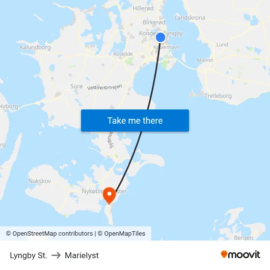 Lyngby St. to Marielyst map