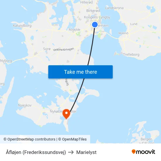 Åfløjen (Frederikssundsvej) to Marielyst map