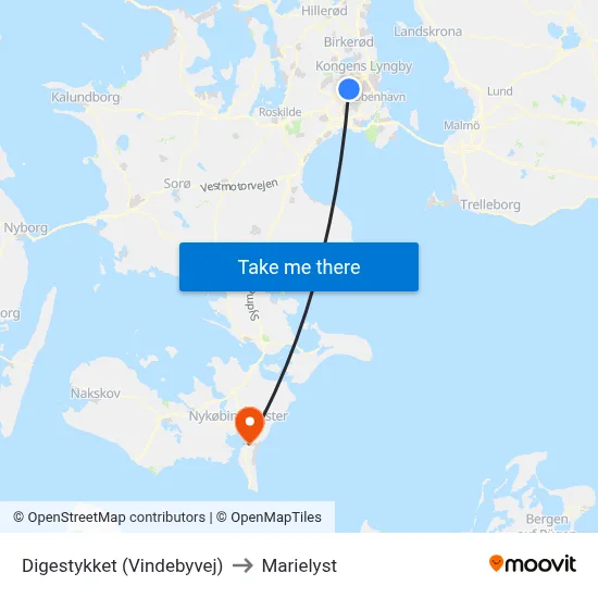 Digestykket (Vindebyvej) to Marielyst map