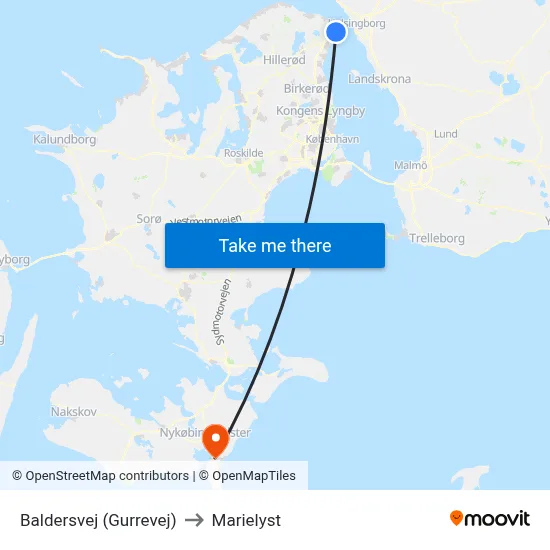 Baldersvej (Gurrevej) to Marielyst map