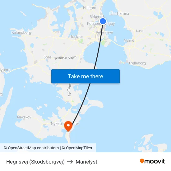 Hegnsvej (Skodsborgvej) to Marielyst map