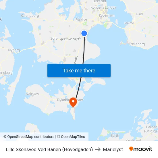 Lille Skensved Ved Banen (Hovedgaden) to Marielyst map