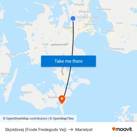 Skjoldsvej (Frode Fredegods Vej) to Marielyst map