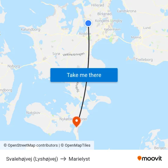 Svalehøjvej (Lyshøjvej) to Marielyst map