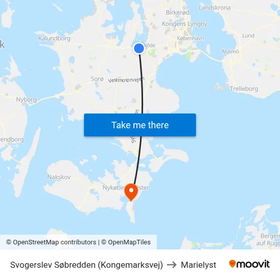 Svogerslev Søbredden (Kongemarksvej) to Marielyst map