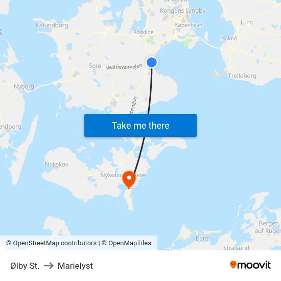 Ølby St. to Marielyst map