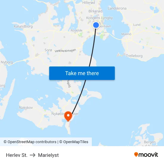 Herlev St. to Marielyst map