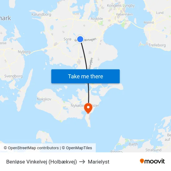 Benløse Vinkelvej (Holbækvej) to Marielyst map