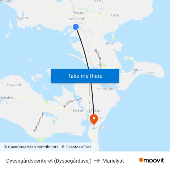 Dyssegårdscenteret (Dyssegårdsvej) to Marielyst map