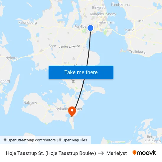 Høje Taastrup St. (Høje Taastrup Boulev) to Marielyst map