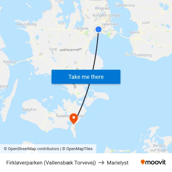 Firkløverparken (Vallensbæk Torvevej) to Marielyst map