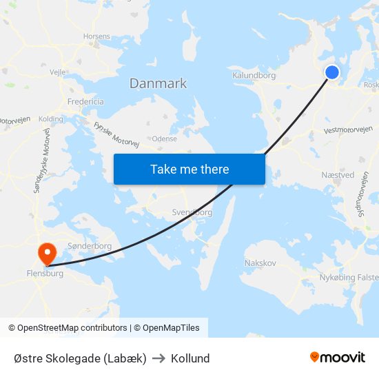 Østre Skolegade (Labæk) to Kollund map