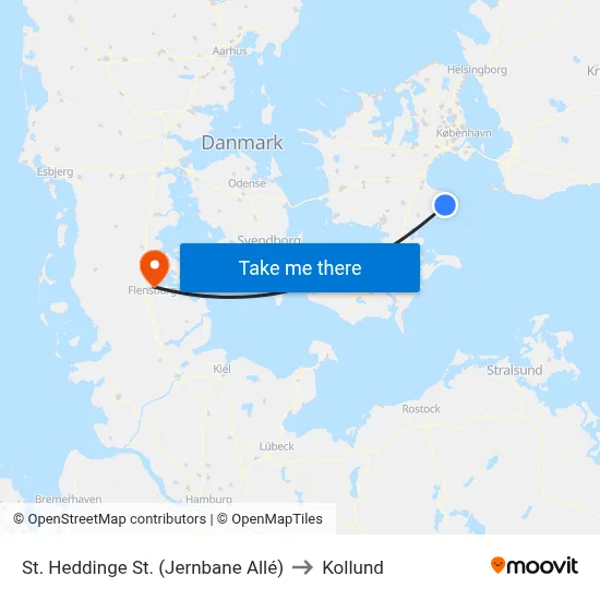 St. Heddinge St. (Jernbane Allé) to Kollund map
