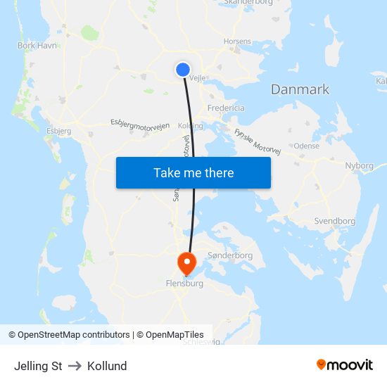 Jelling St to Kollund map