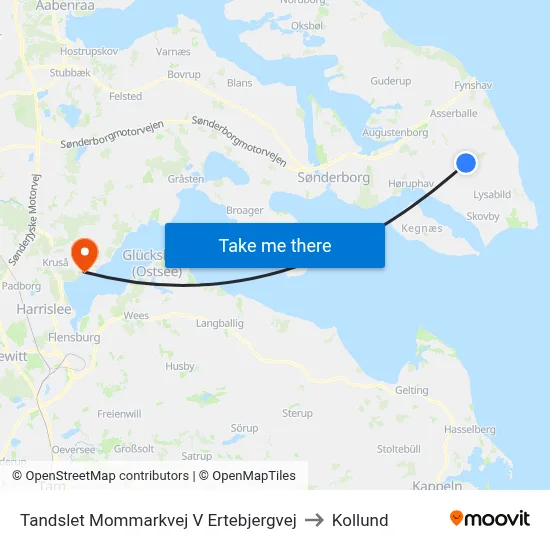Tandslet Mommarkvej V Ertebjergvej to Kollund map