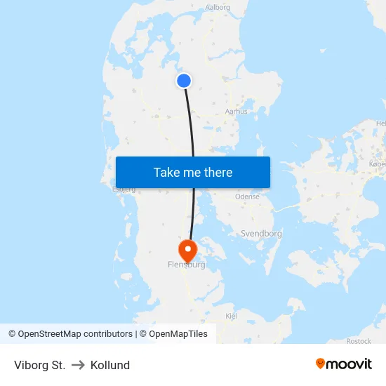 Viborg St. to Kollund map
