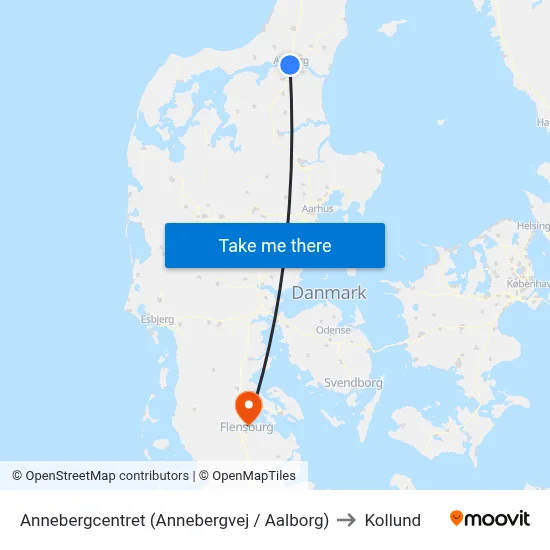 Annebergcentret (Annebergvej / Aalborg) to Kollund map