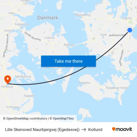 Lille Skensved Naurbjergvej (Egedesvej) to Kollund map